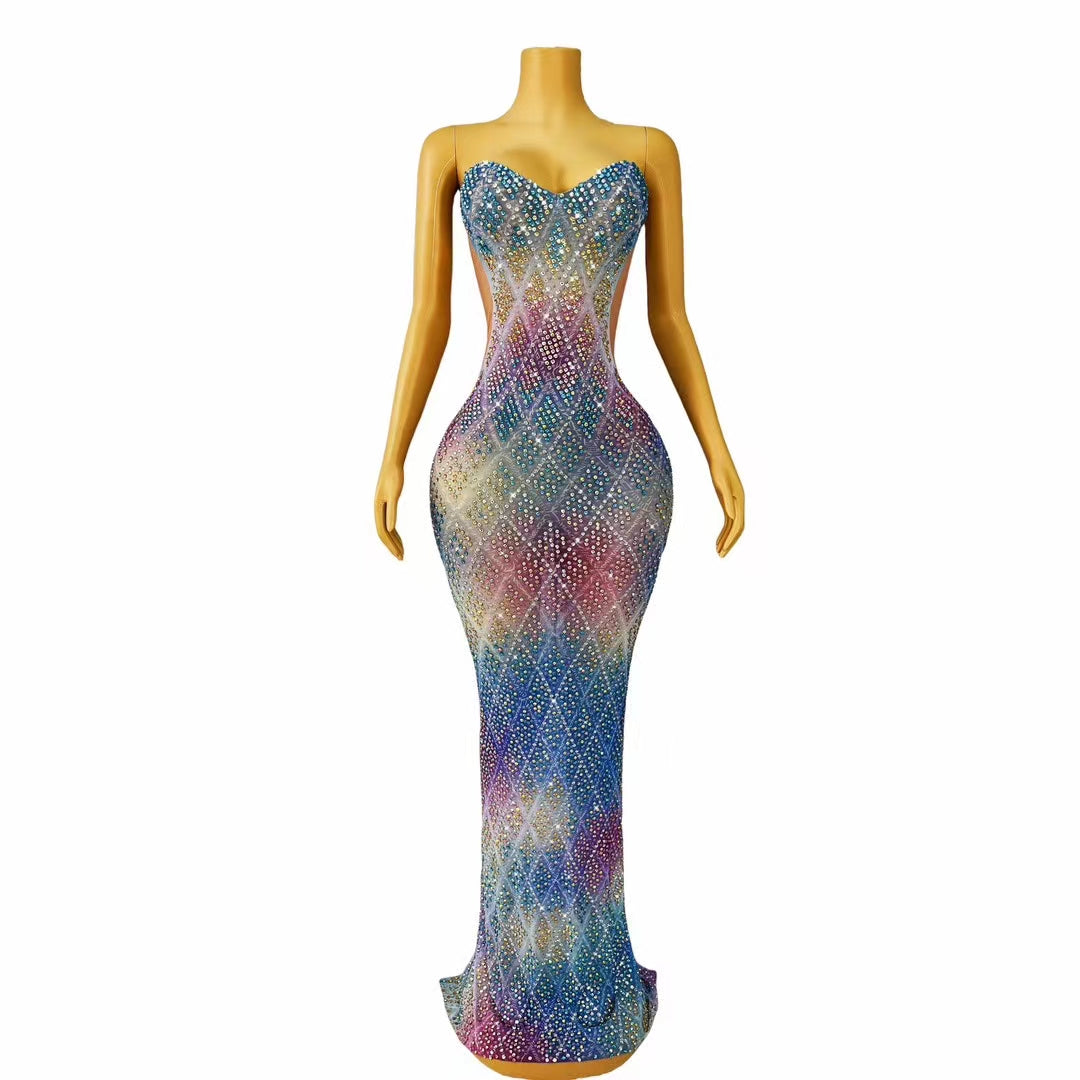 CELESINYI Duobaan Crystal Gradient Bodysuit
