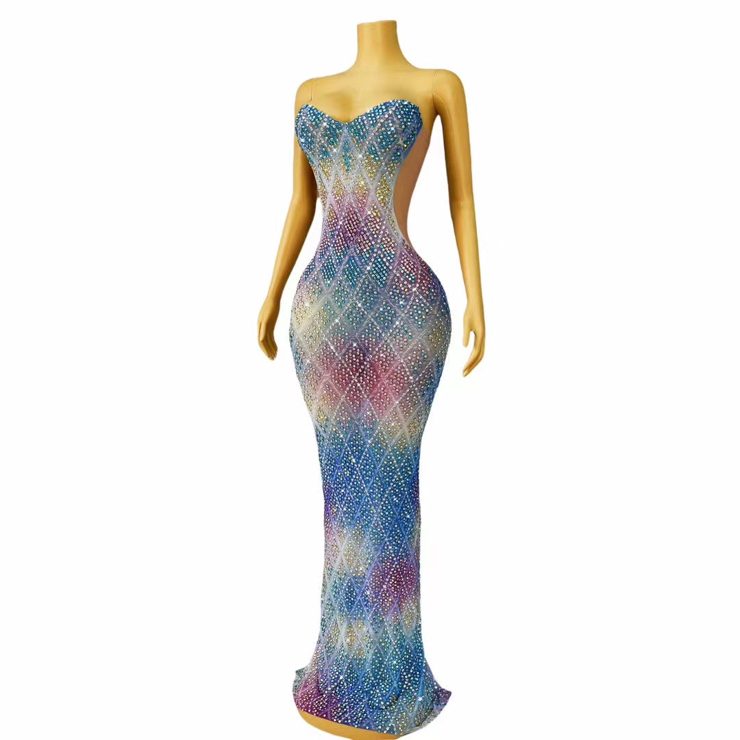CELESINYI Duobaan Crystal Gradient Bodysuit