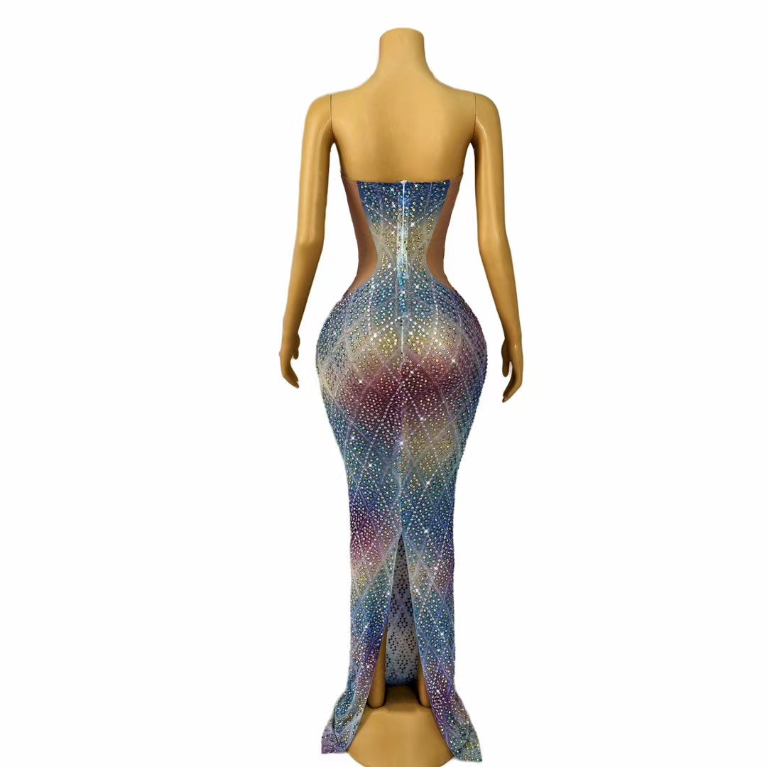 CELESINYI Duobaan Crystal Gradient Bodysuit