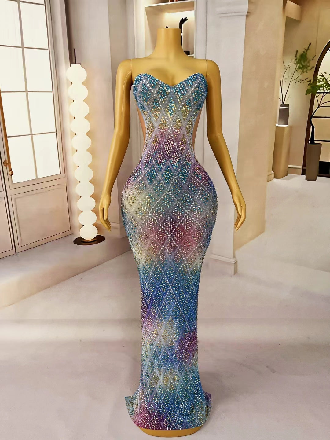 CELESINYI Duobaan Crystal Gradient Bodysuit