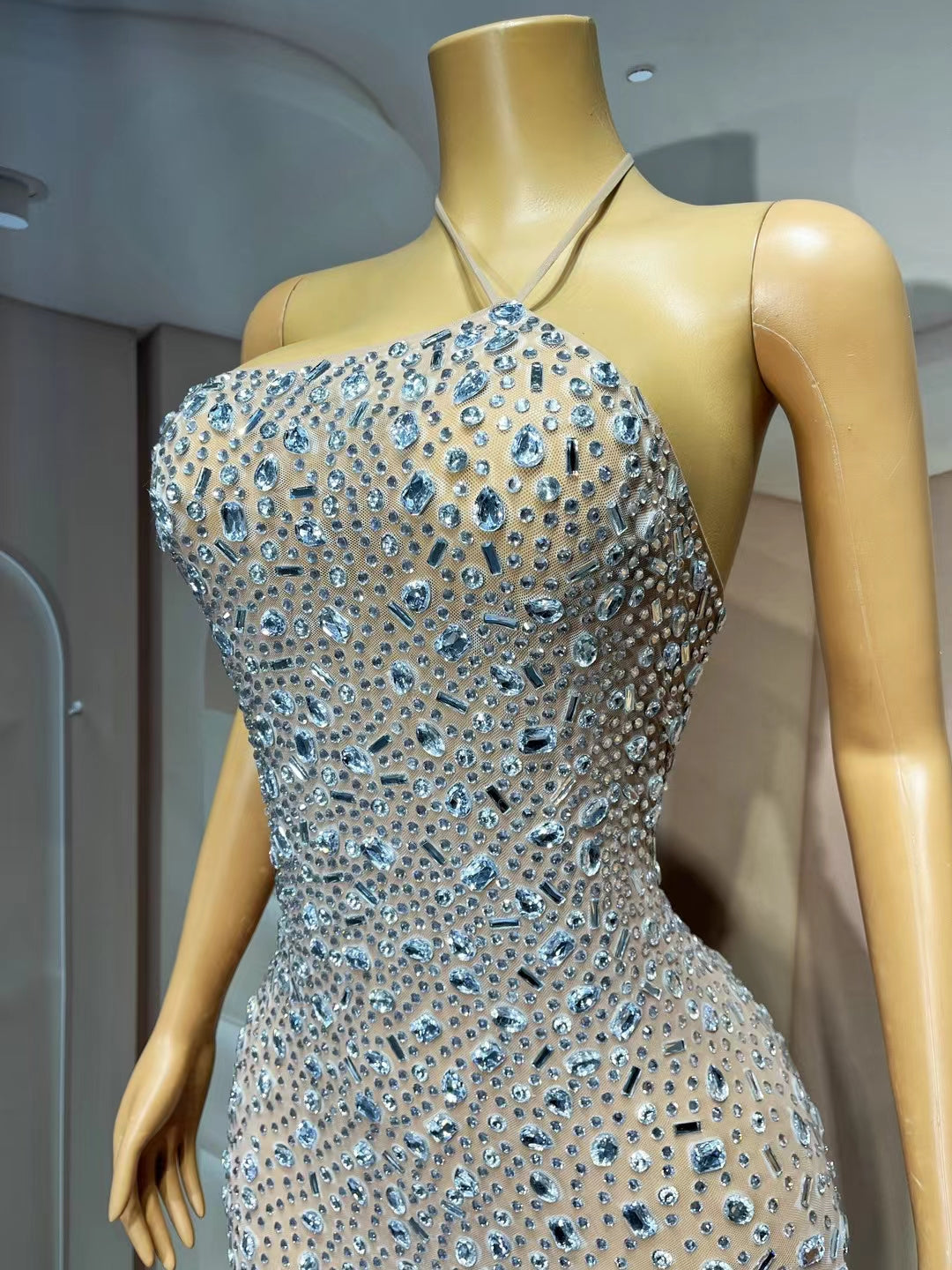 CELESINYI Xingyao Crystal Skin Tone Mermaid Gown