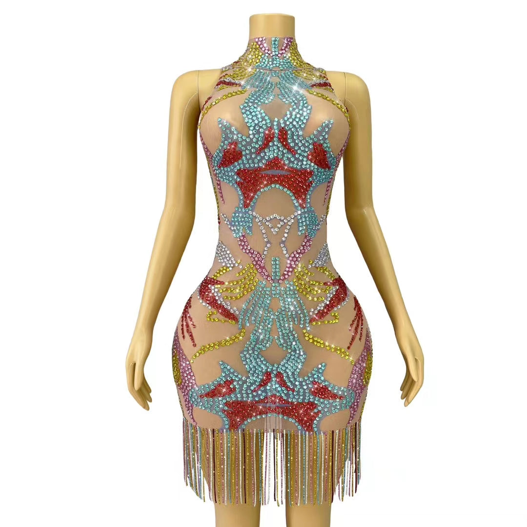 CELESINYI Caifeng Crystal Phoenix Bodysuit