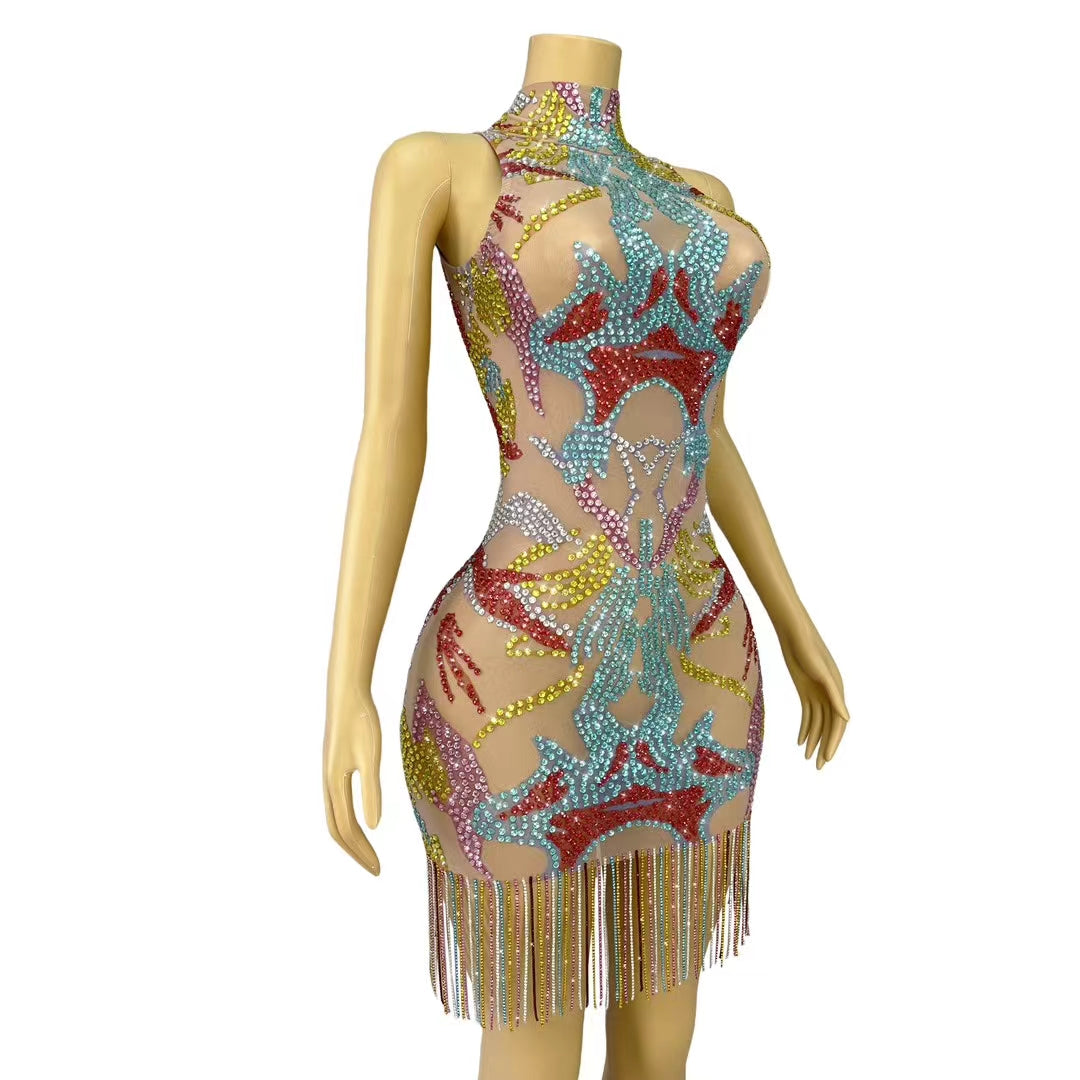 CELESINYI Caifeng Crystal Phoenix Bodysuit