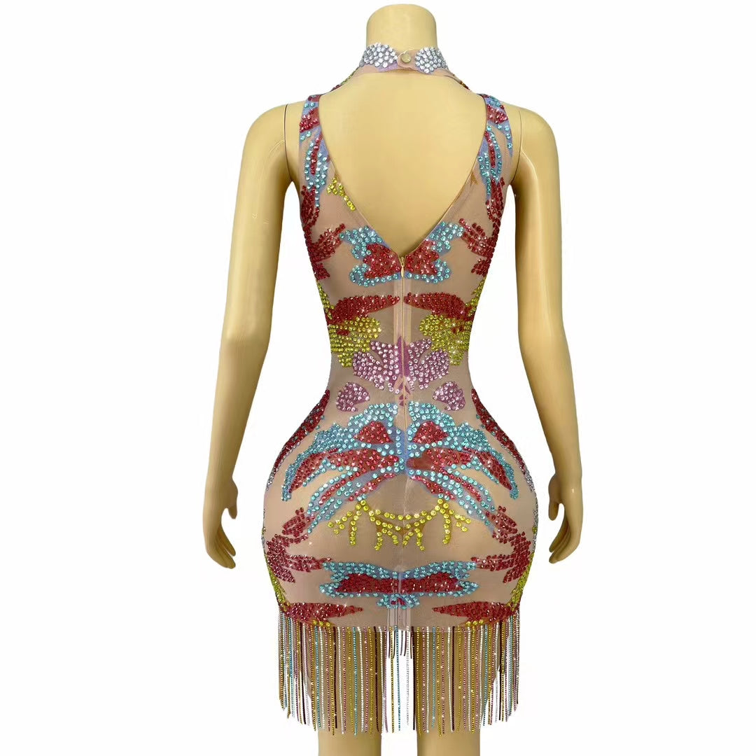 CELESINYI Caifeng Crystal Phoenix Bodysuit