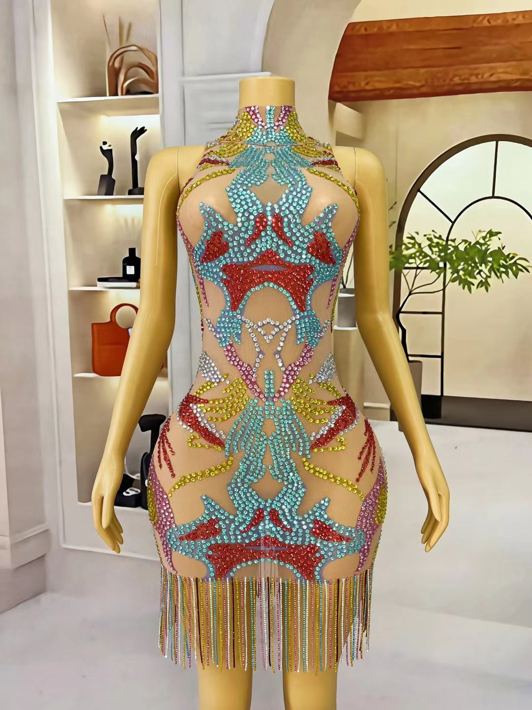 CELESINYI Caifeng Crystal Phoenix Bodysuit