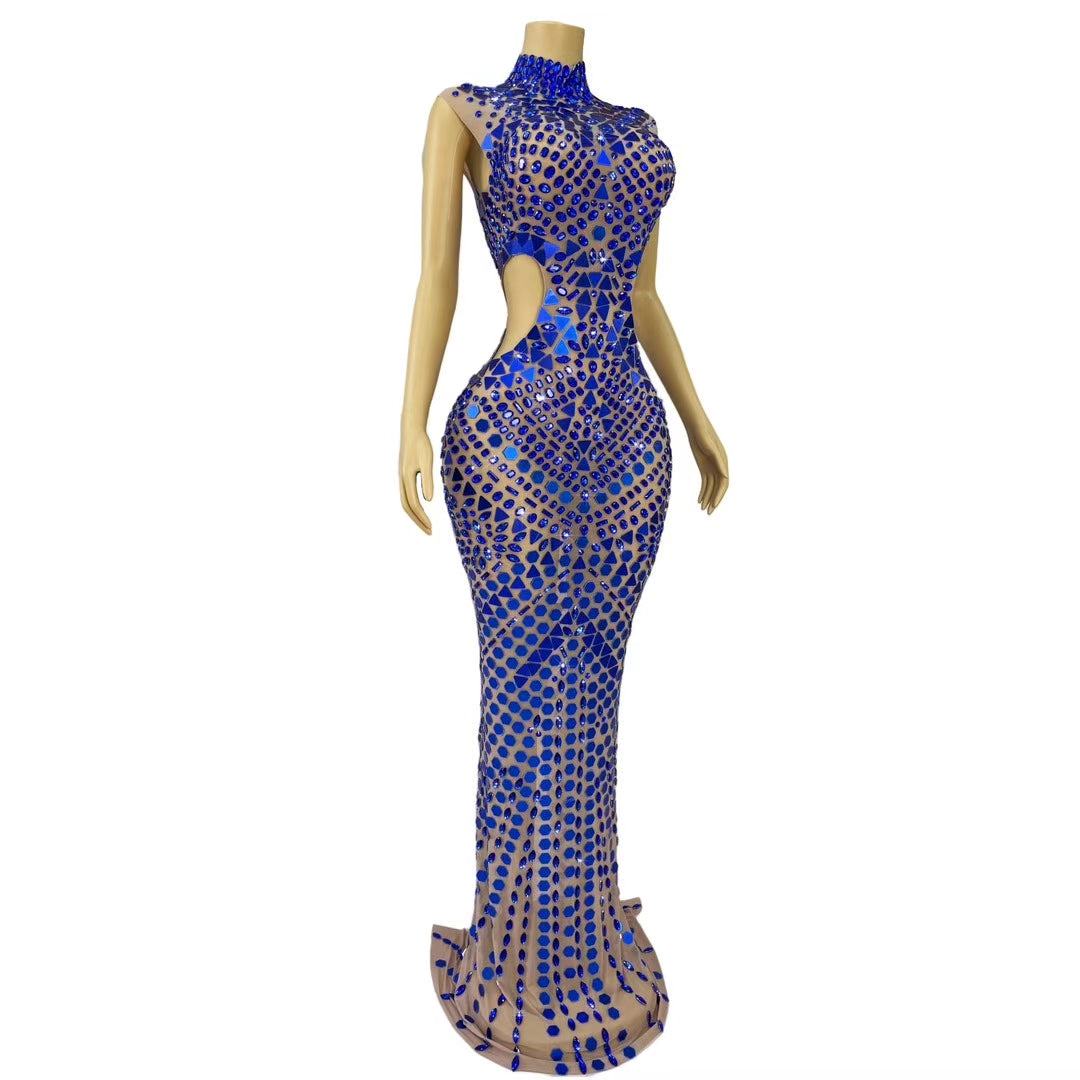 CELESINYI Loukongxing Crystal Blue Mosaic Bodysuit