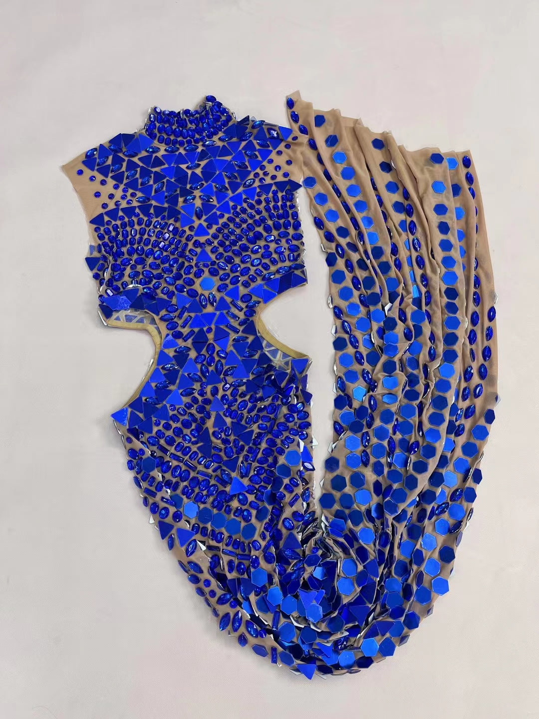 CELESINYI Loukongxing Crystal Blue Mosaic Bodysuit
