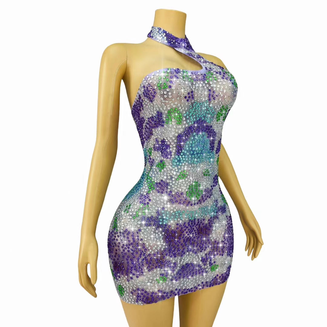 CELESINYI Zijinyu Crystal Lavender Wave Bodysuit