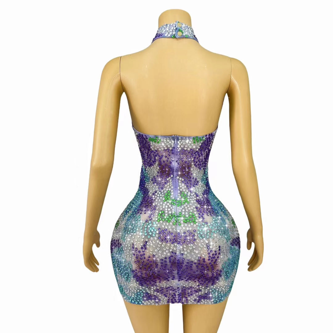 CELESINYI Zijinyu Crystal Lavender Wave Bodysuit