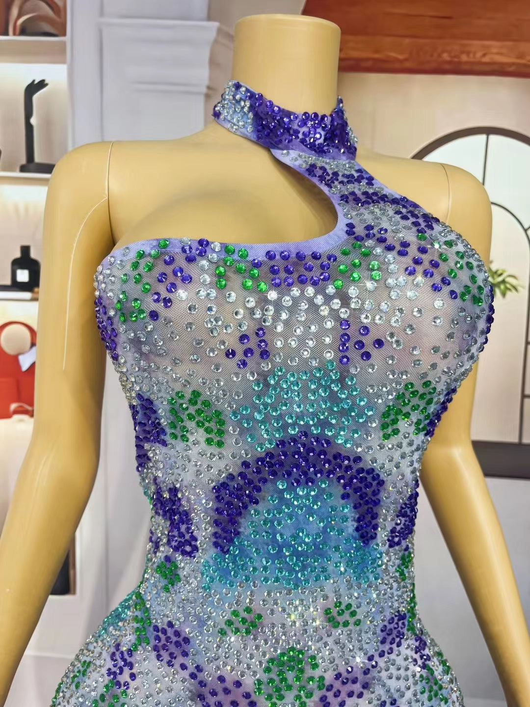 CELESINYI Zijinyu Crystal Lavender Wave Bodysuit