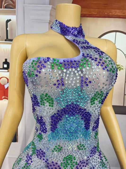 CELESINYI Zijinyu Crystal Lavender Wave Bodysuit