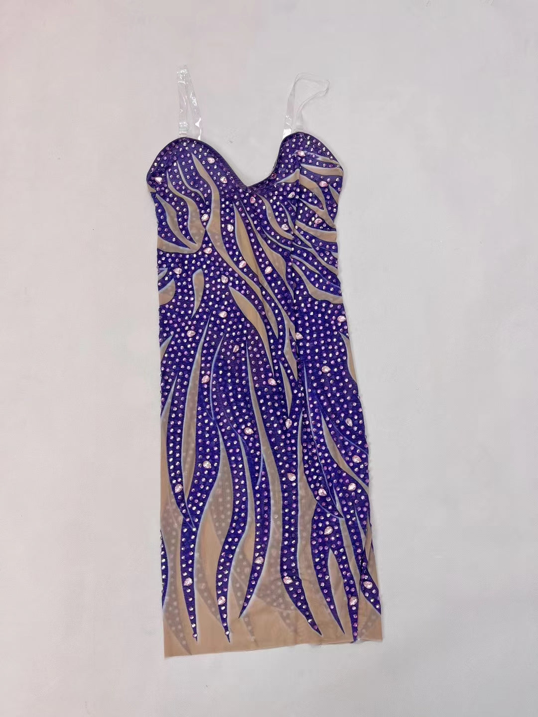CELESINYI Zisuye Crystal Purple Leaf Gown