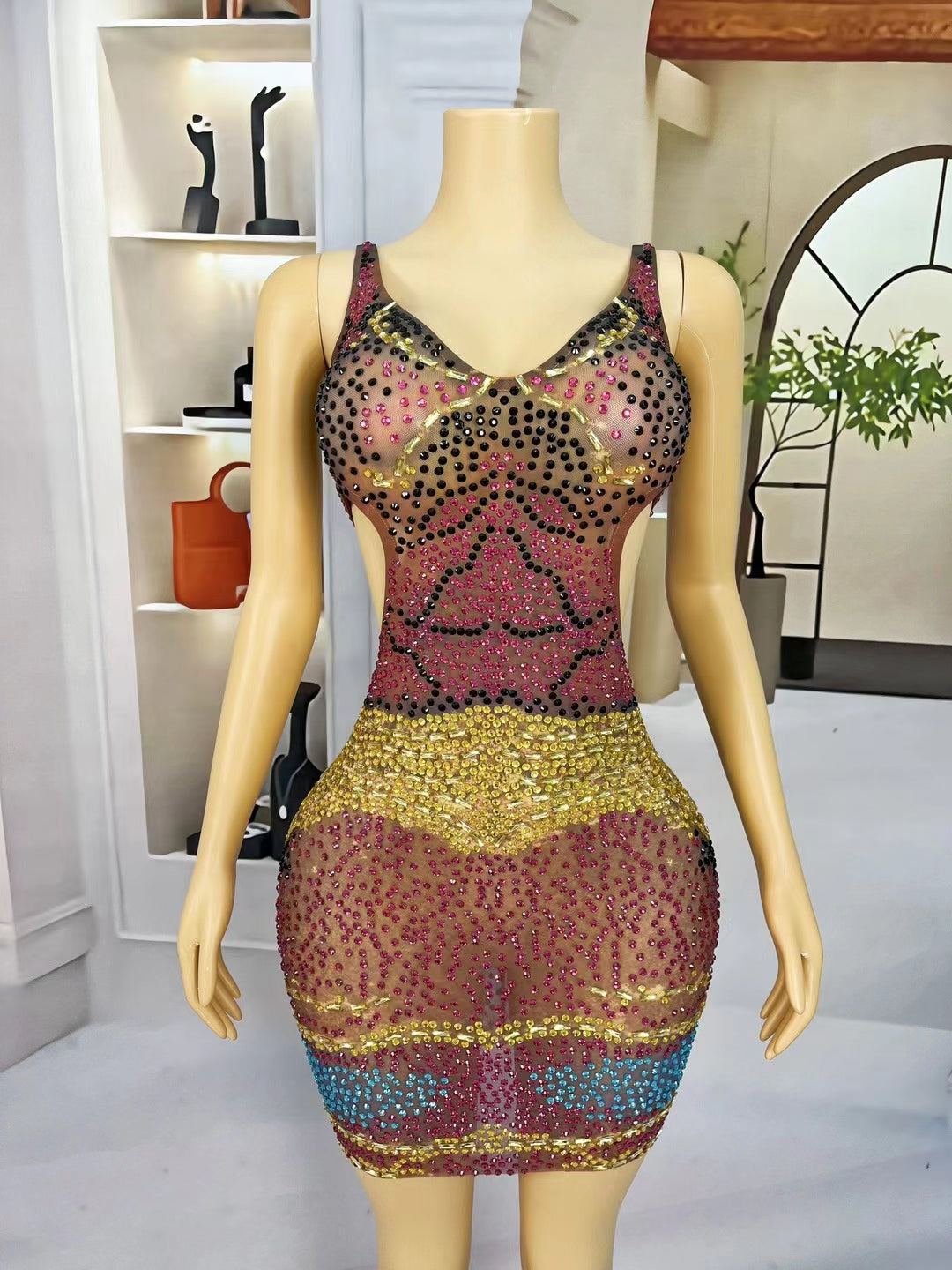 CELESINYI Hongyue Crystal Red Moon Bodysuit