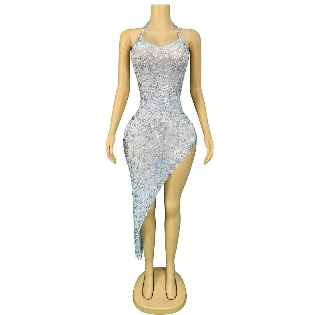 CELESINYI Xingyue Crystal Moon Mini Dress
