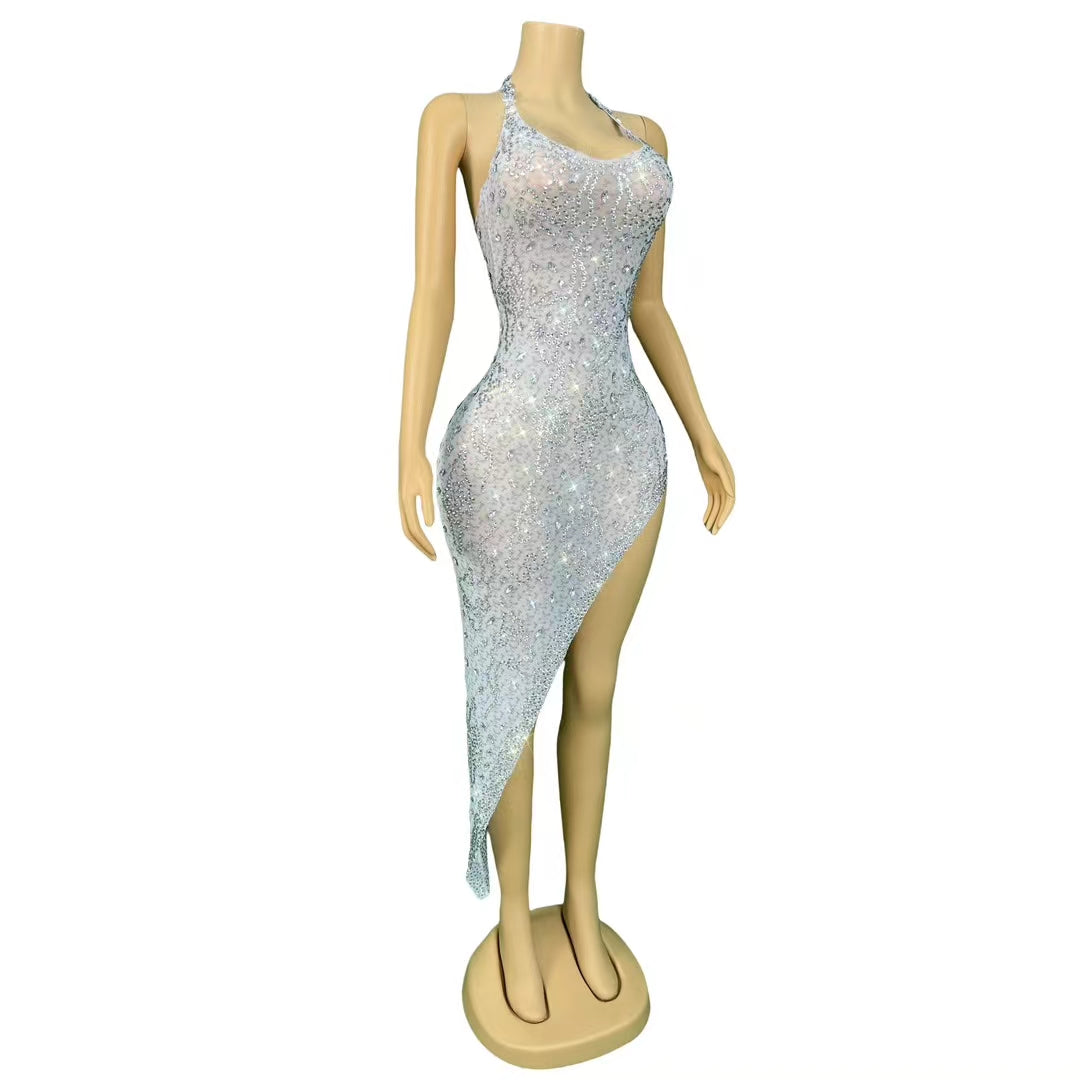 CELESINYI Xingyue Crystal Moon Mini Dress