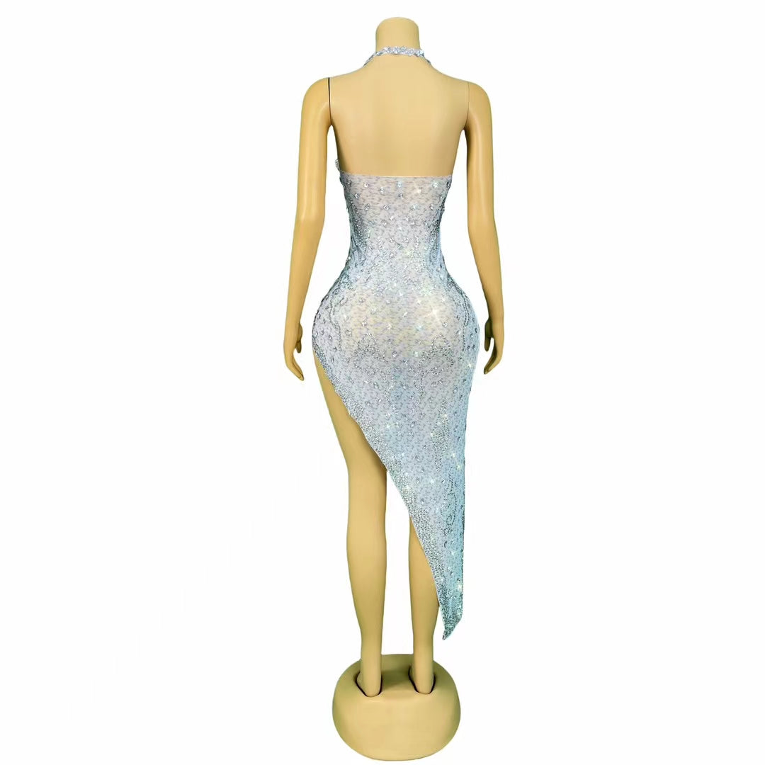 CELESINYI Xingyue Crystal Moon Mini Dress