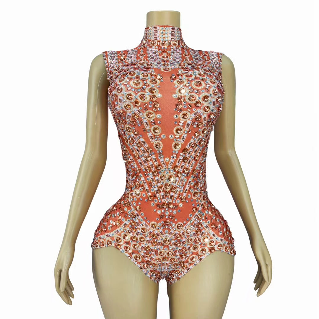 CELESINYI Xiaojuzi Crystal Orange Mandala Gown