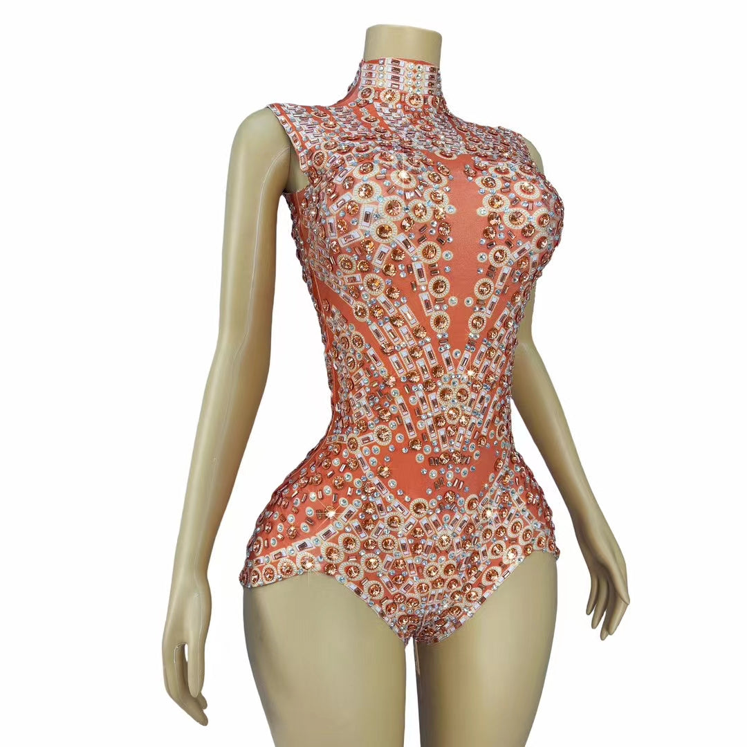 CELESINYI Xiaojuzi Crystal Orange Mandala Gown