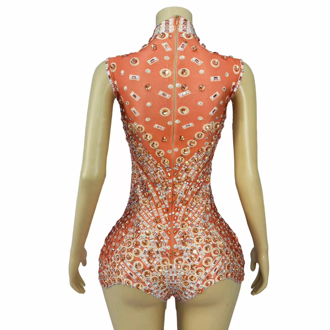 CELESINYI Xiaojuzi Crystal Orange Mandala Gown