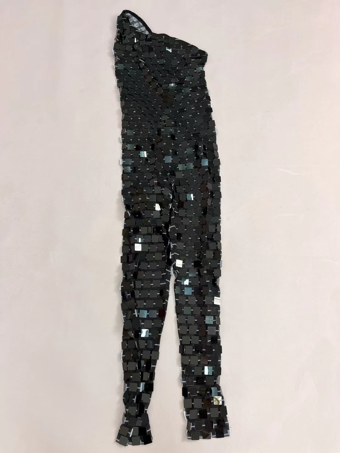 CELESINYI Heipaiku Crystal Black Sequin Jumpsuit
