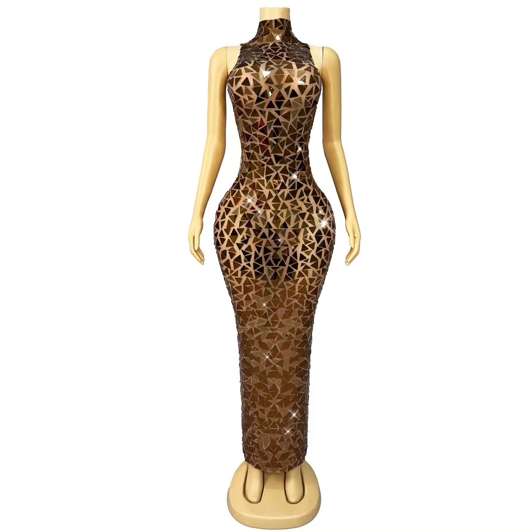 CELESINYI Qingtongjia Crystal Mirror Scale Gown