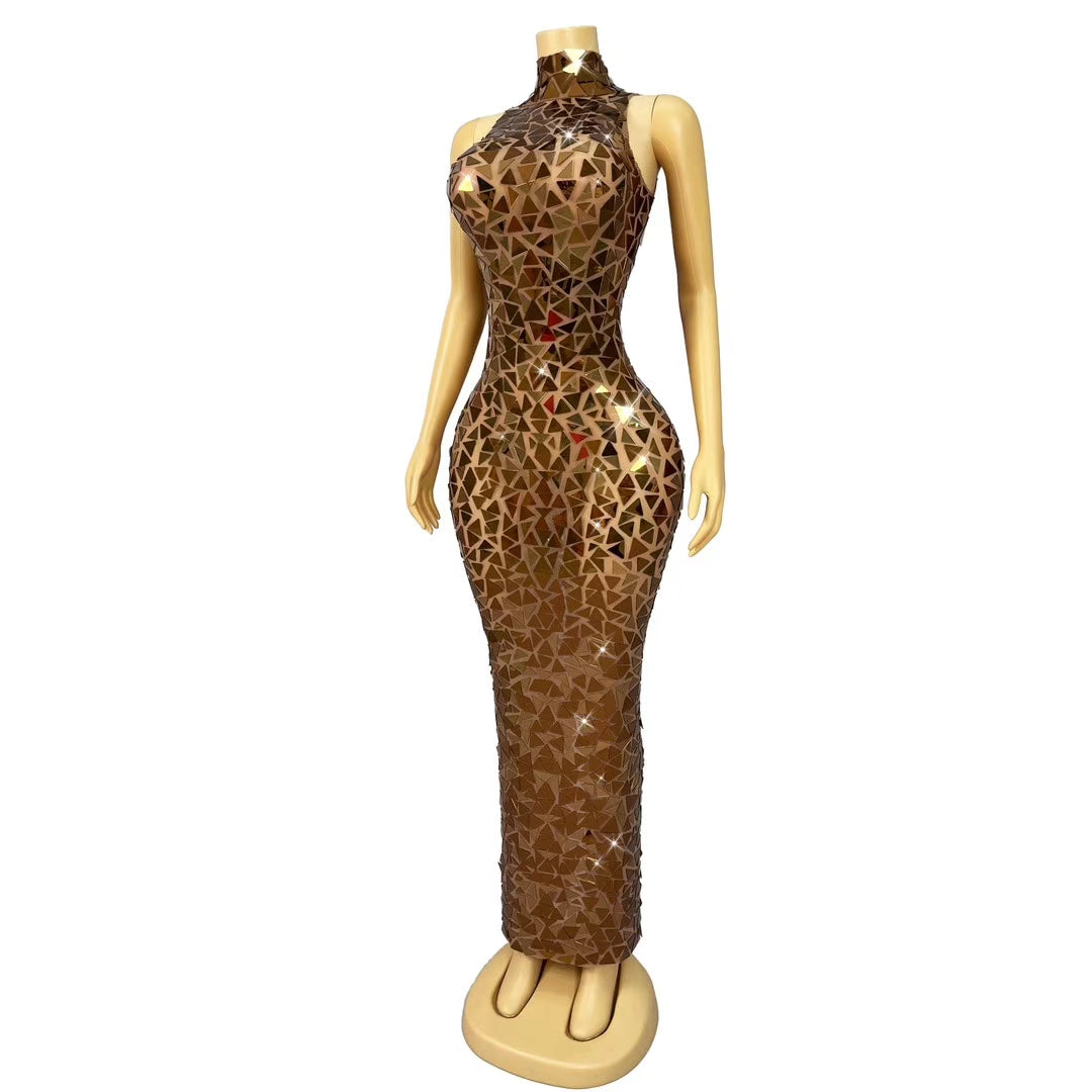 CELESINYI Qingtongjia Crystal Mirror Scale Gown