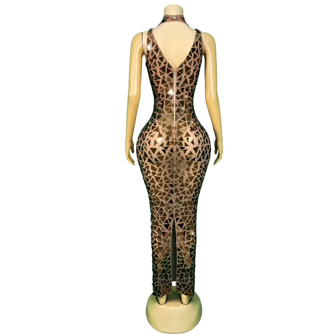 CELESINYI Qingtongjia Crystal Mirror Scale Gown