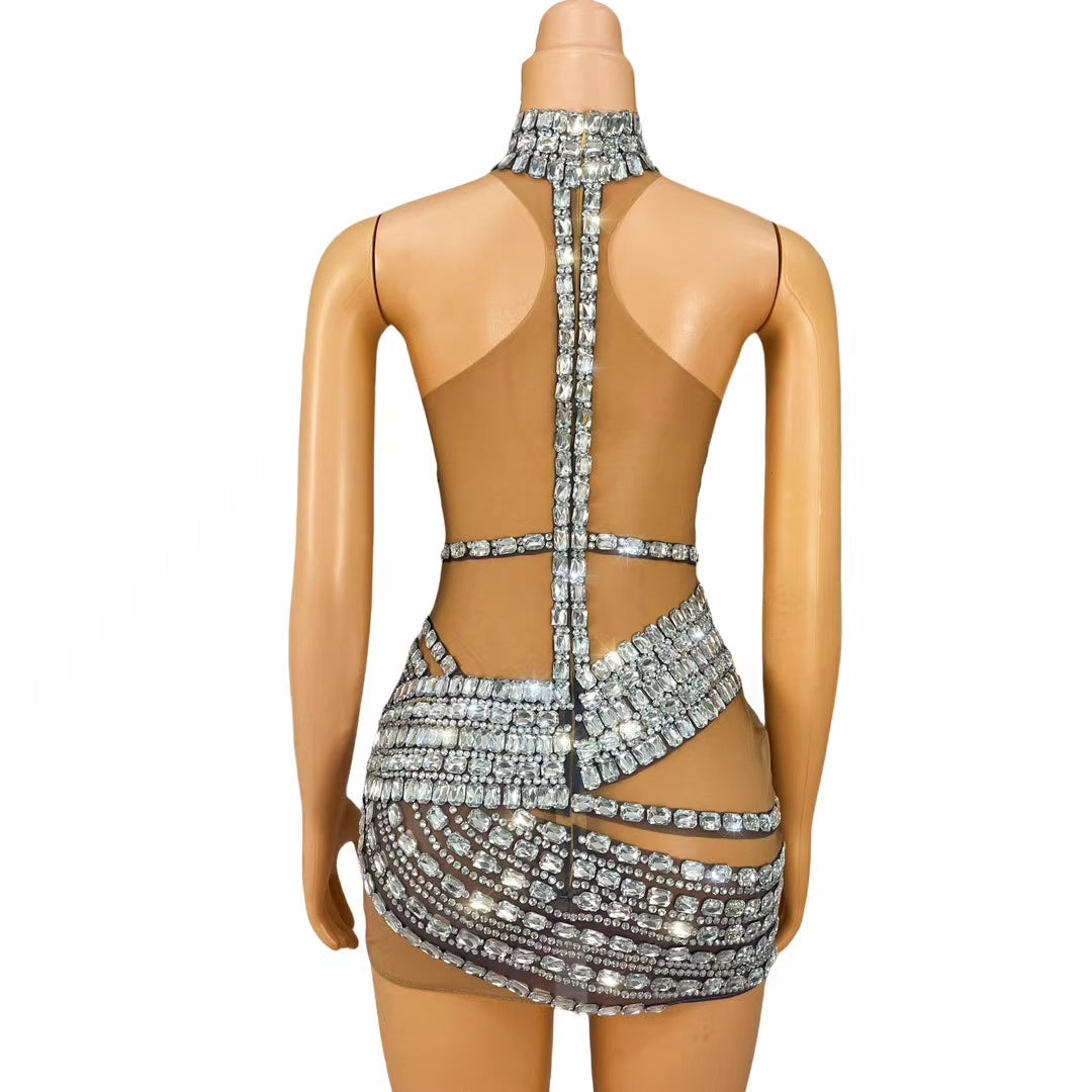CELESINYI Tielian Crystal Chain Two Piece Set
