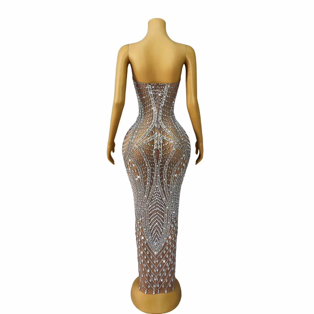 CELESINYI Haitun Crystal Feather Bodysuit