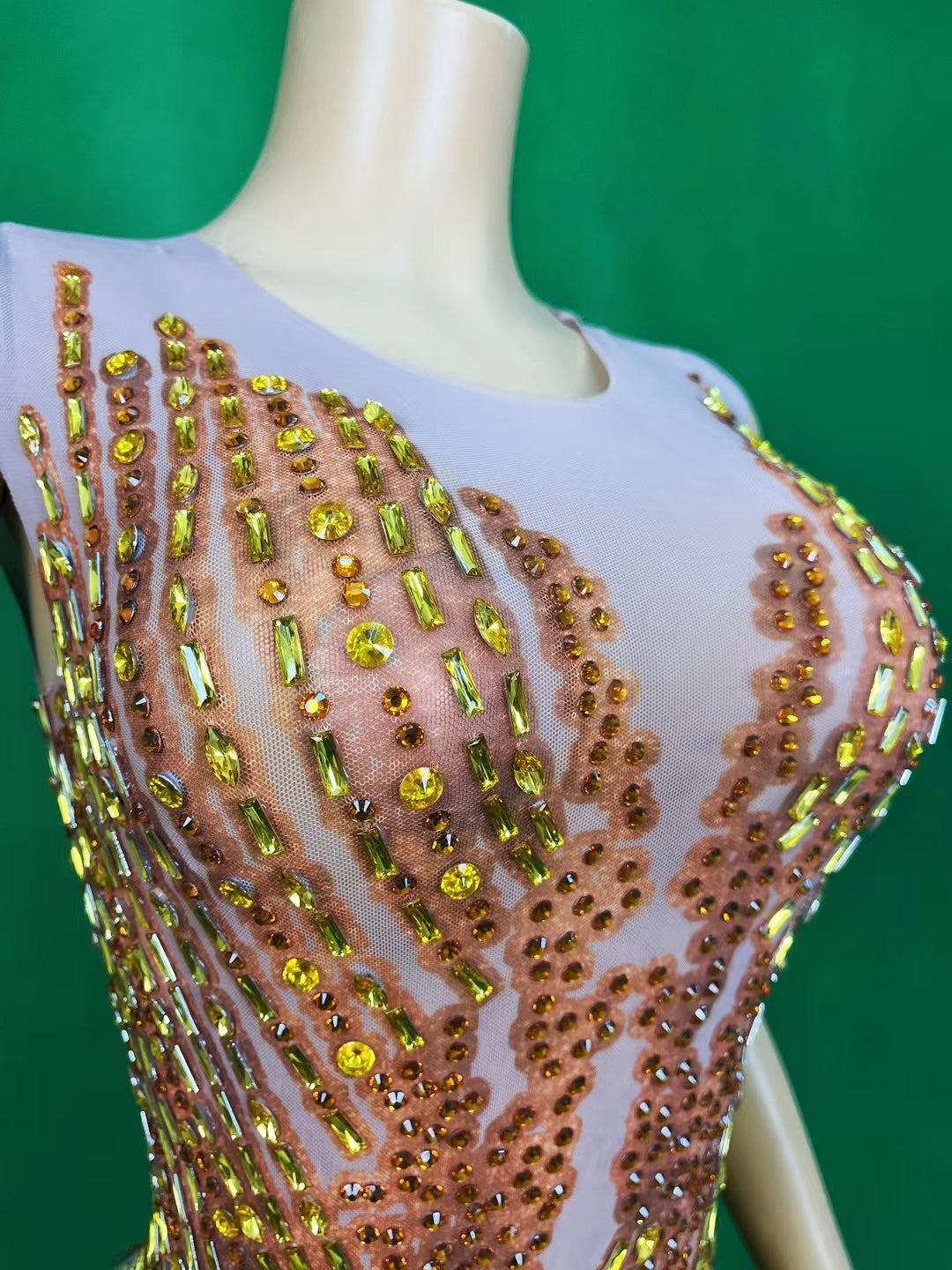 CELESINYI Lieyan Crystal Flame Bodysuit