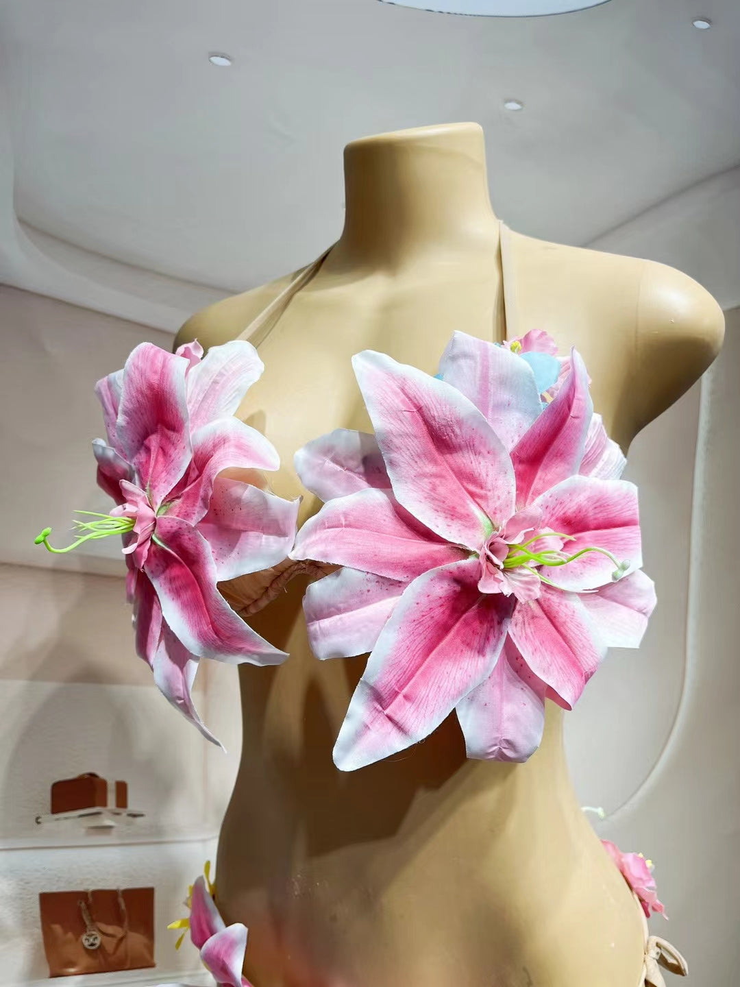 CELESINYI Huaduobijini Crystal Flower Bikini Set