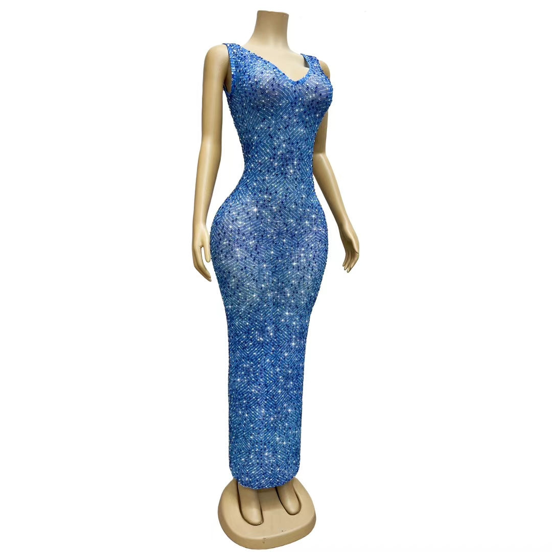 CELESINYI Heshibi Crystal Blue Jade Gown