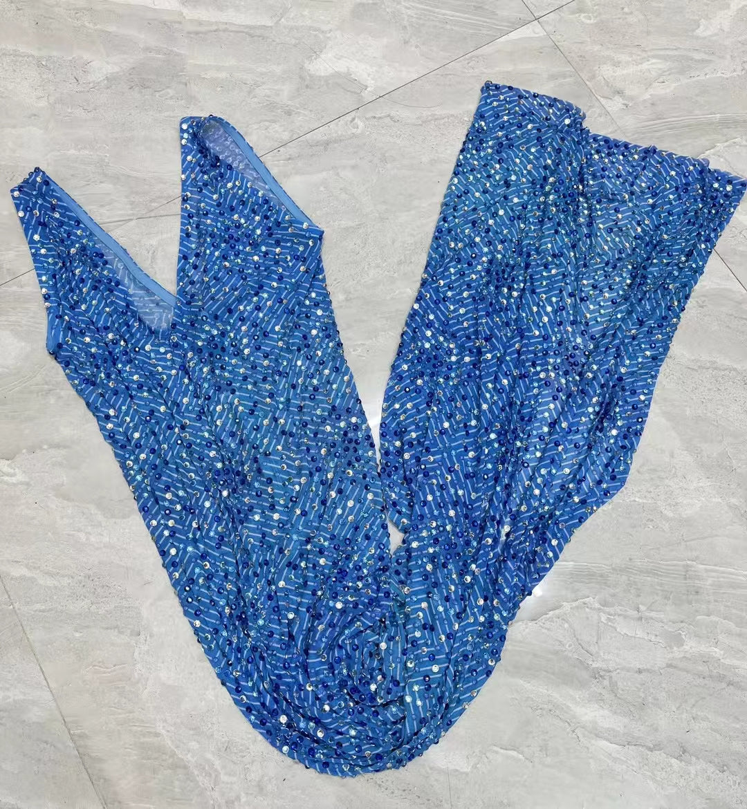 CELESINYI Heshibi Crystal Blue Jade Gown