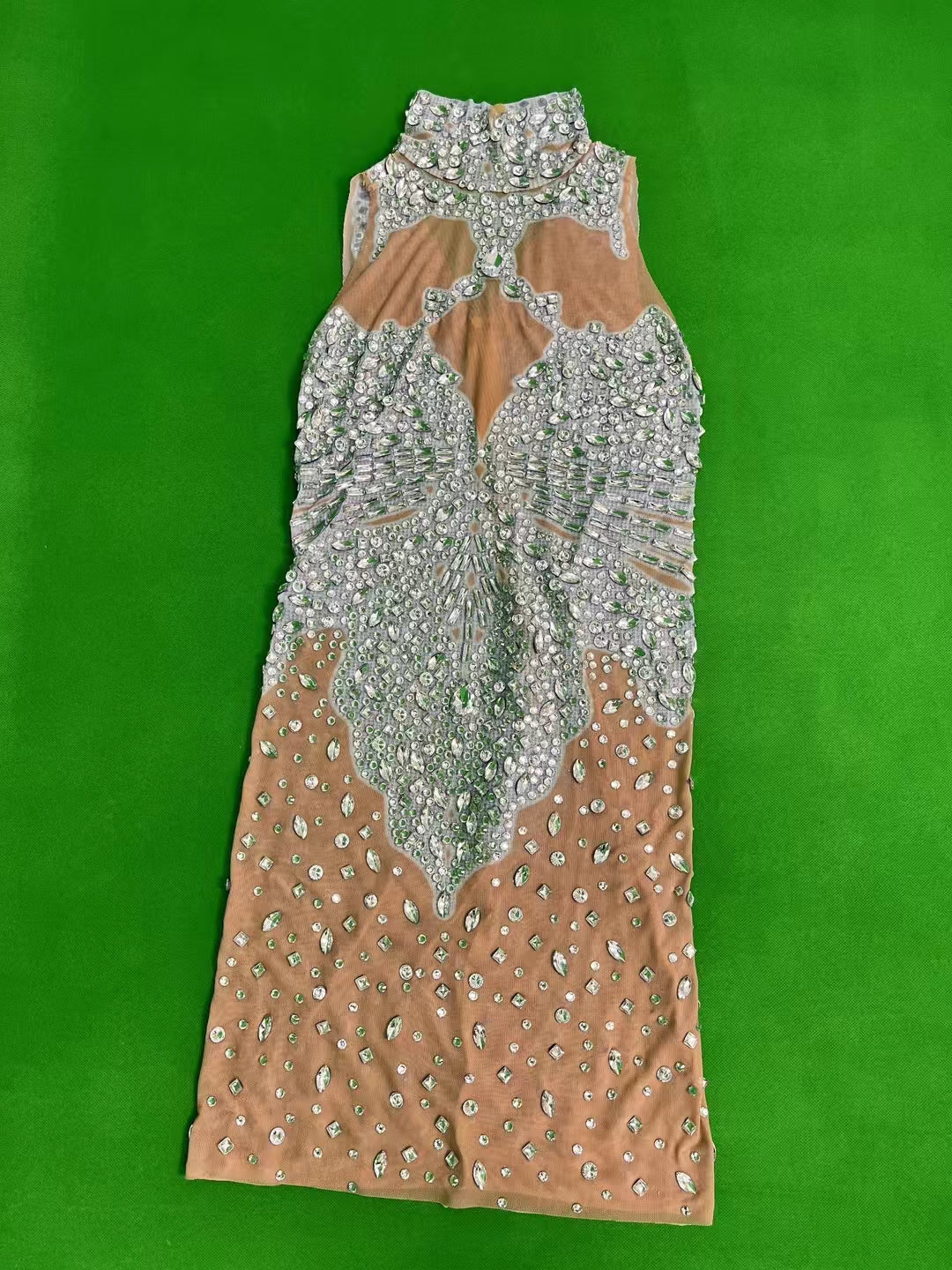 CELESINYI Baizhuhua Crystal Bamboo Illusion Gown