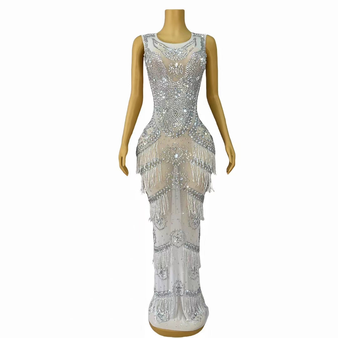 CELESINYI Bailianyinsi Crystal Lotus Silver Gown