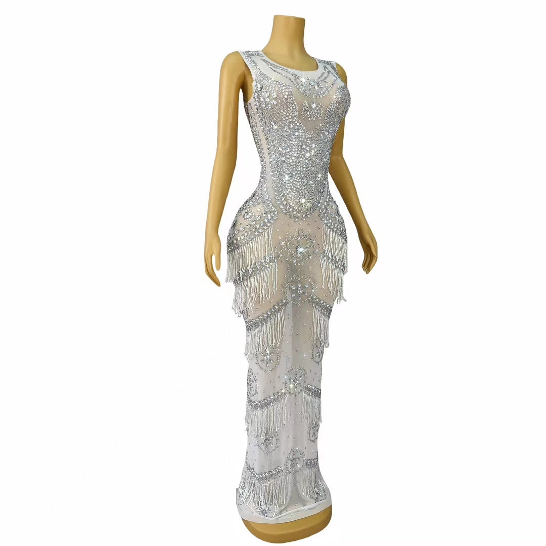 CELESINYI Bailianyinsi Crystal Lotus Silver Gown