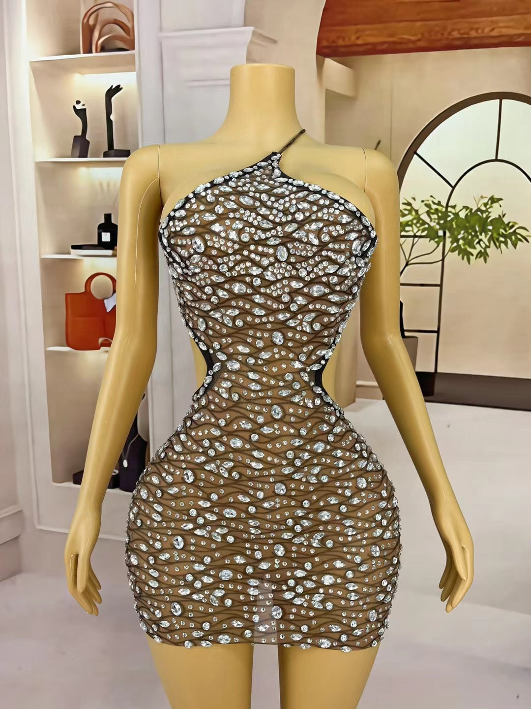 CELESINYI Zhangyuwen Crystal Octopus Wave Gown