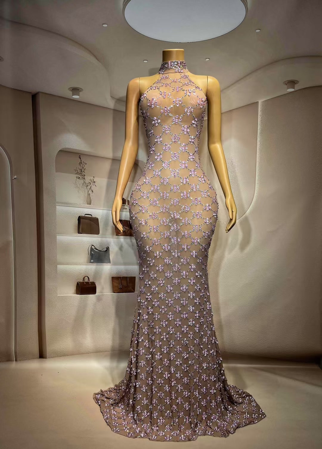 CELESINYI Lanlinghua Crystal Harlequin Flower Gown