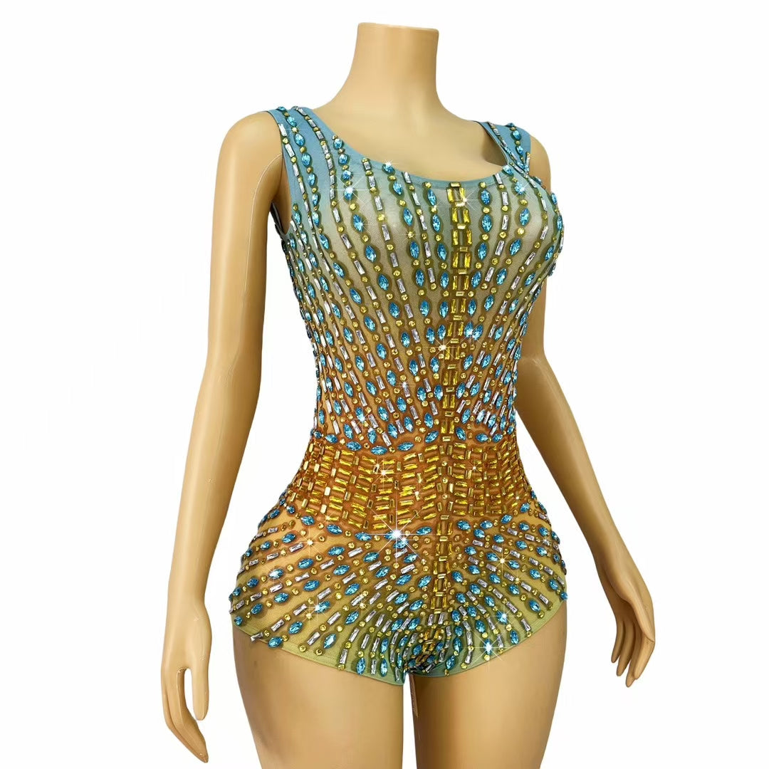 CELESINYI Sitiao Crystal Sky Yellow Leotard