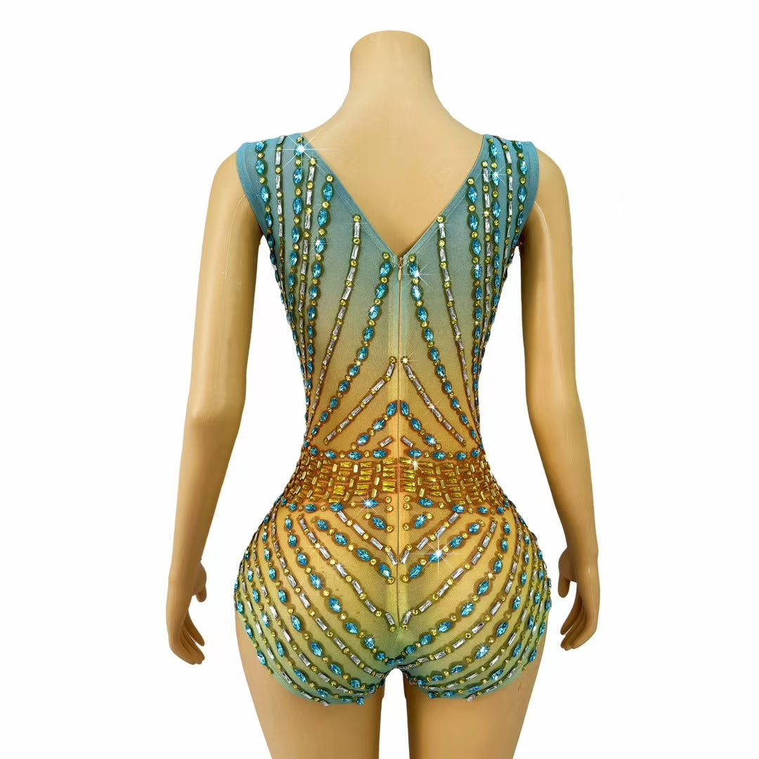 CELESINYI Sitiao Crystal Sky Yellow Leotard