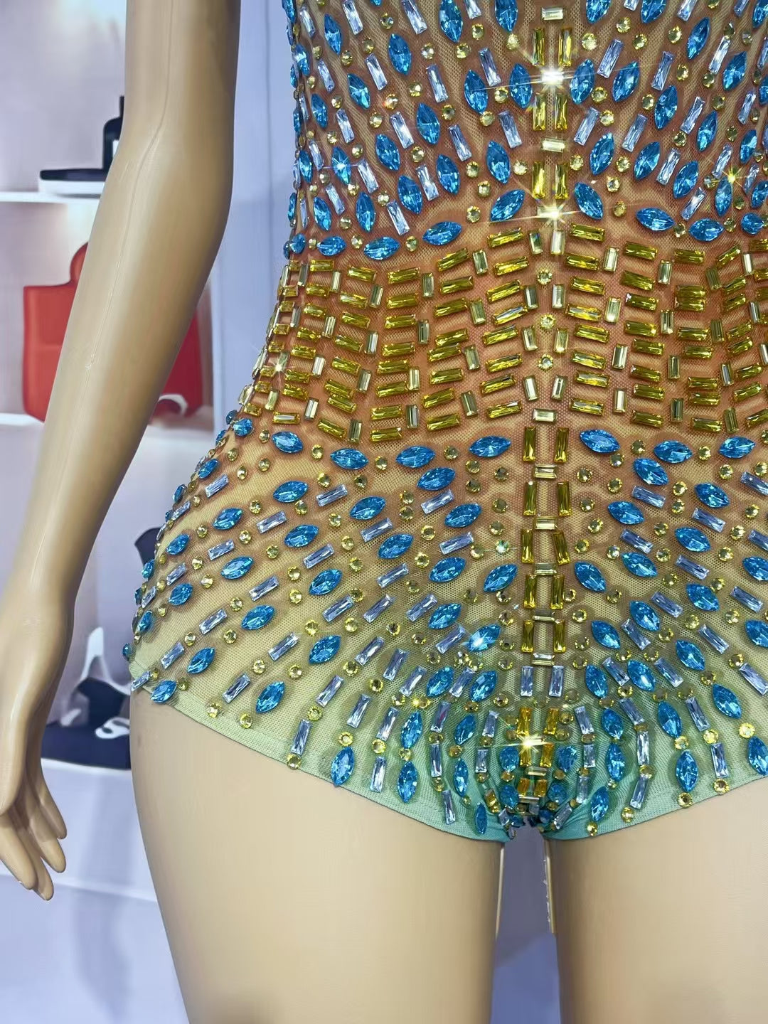 CELESINYI Sitiao Crystal Sky Yellow Leotard