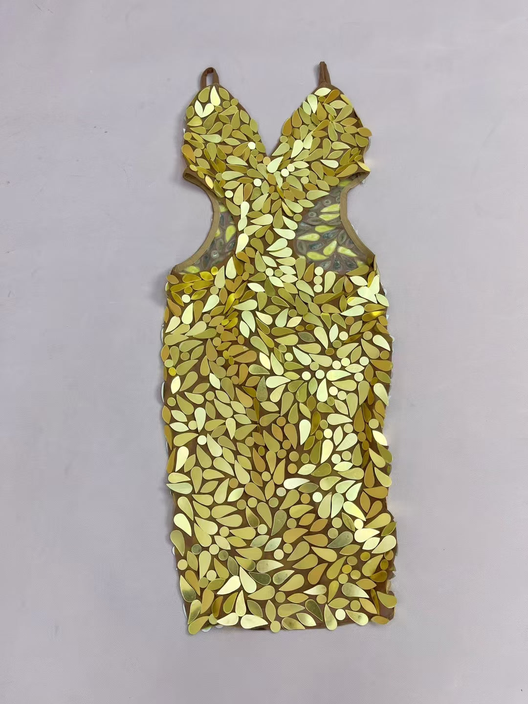 CELESINYI Jinyeban Crystal Leaf Mirror Bodysuit