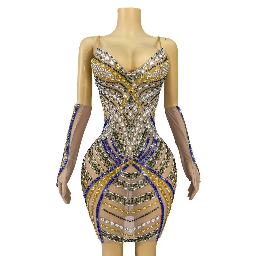 CELESINYI Jindie Crystal Jewel Butterfly Gown