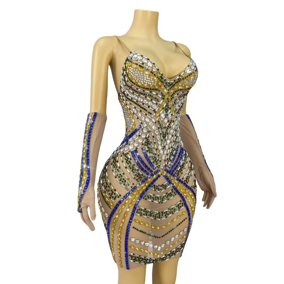 CELESINYI Jindie Crystal Jewel Butterfly Gown