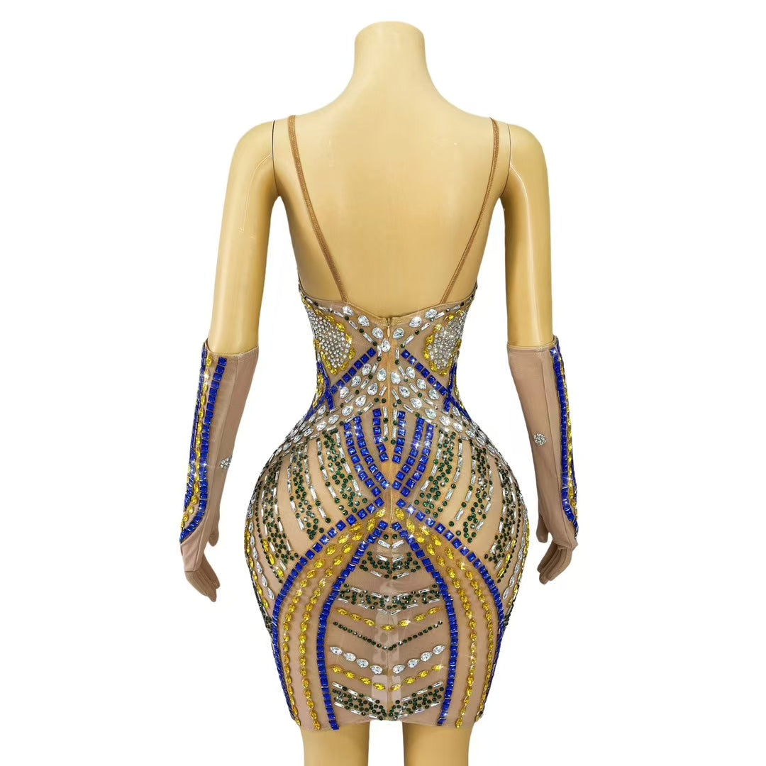 CELESINYI Jindie Crystal Jewel Butterfly Gown