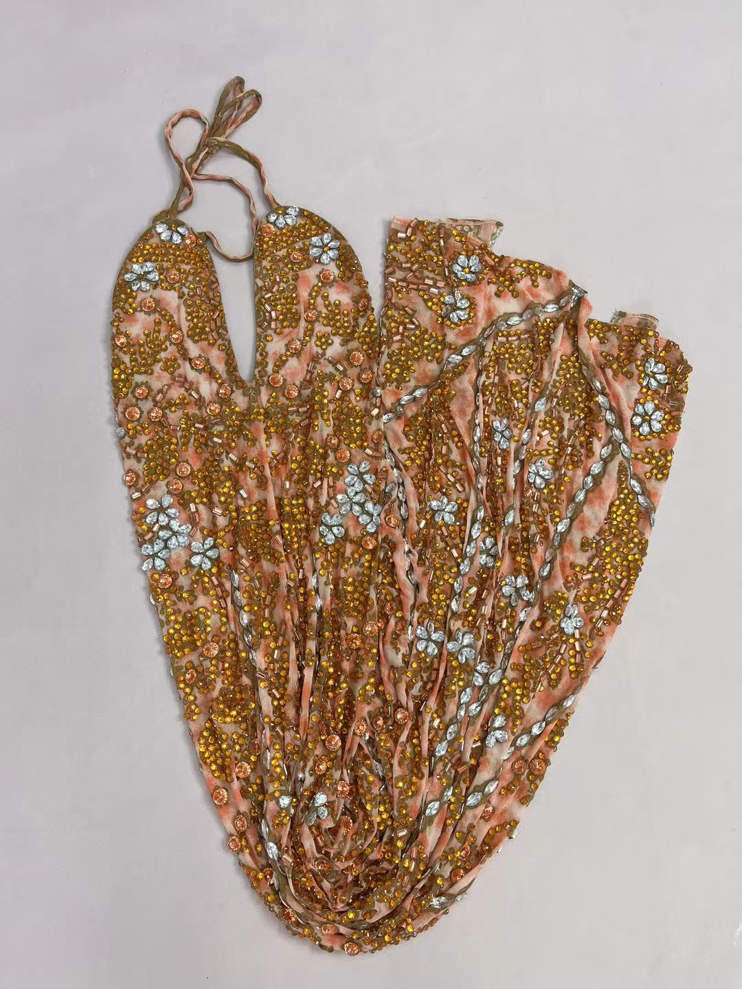 CELESINYI Huangye Crystal Coral Leaf Gown