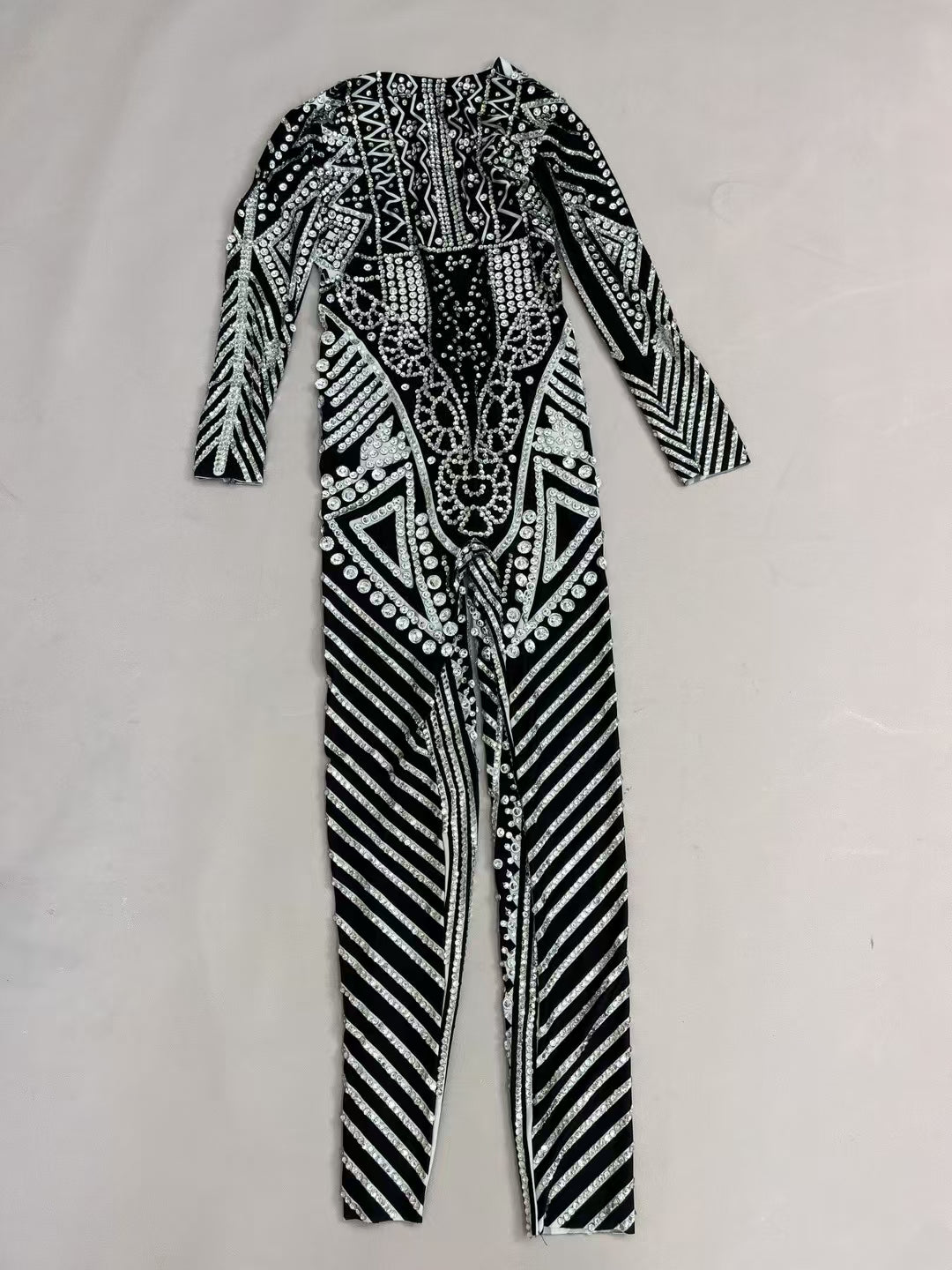 CELESINYI Mawenku Crystal Horse Print Catsuit