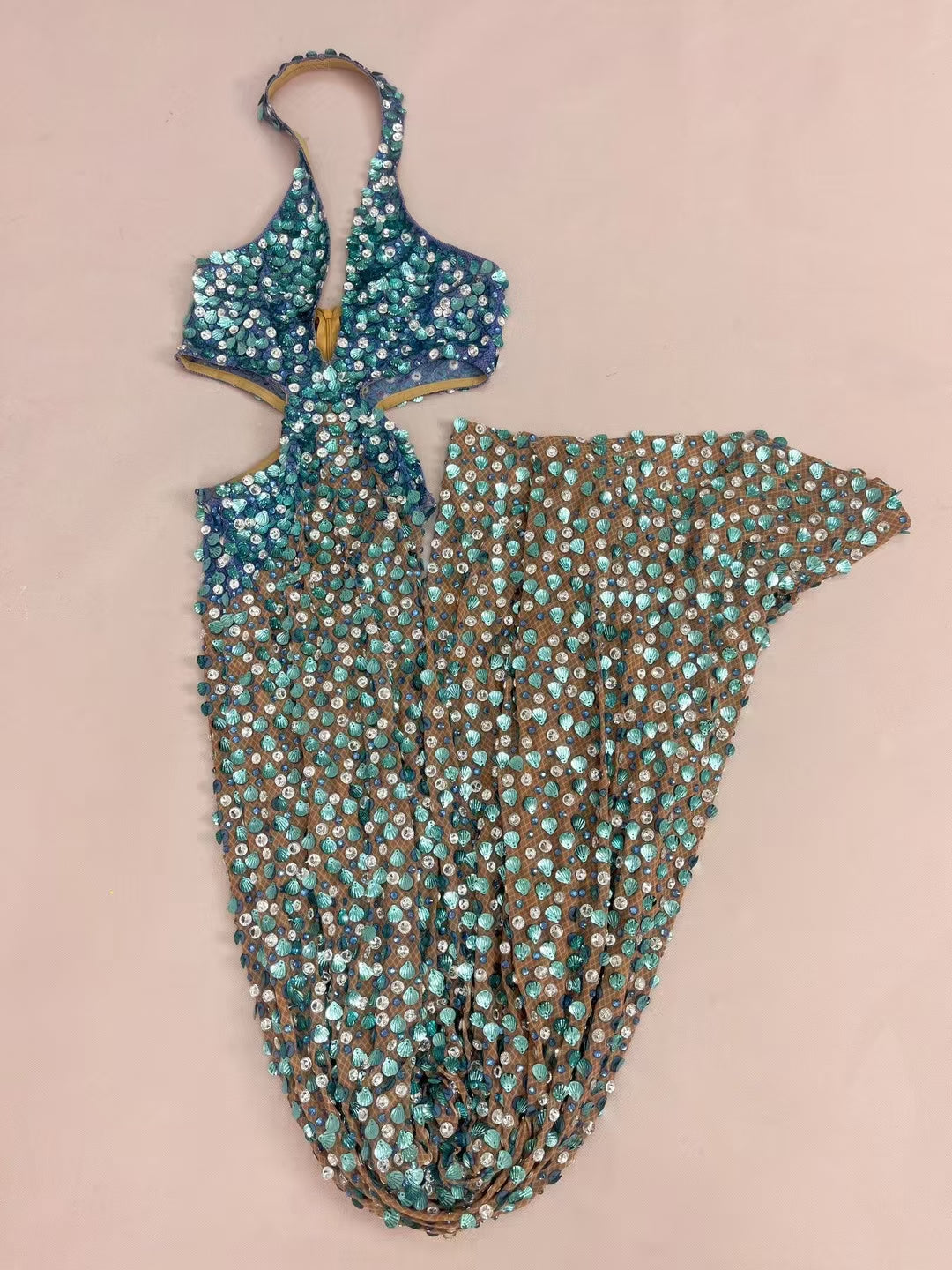 CELESINYI Beiduofen Crystal Mermaid Shell Gown