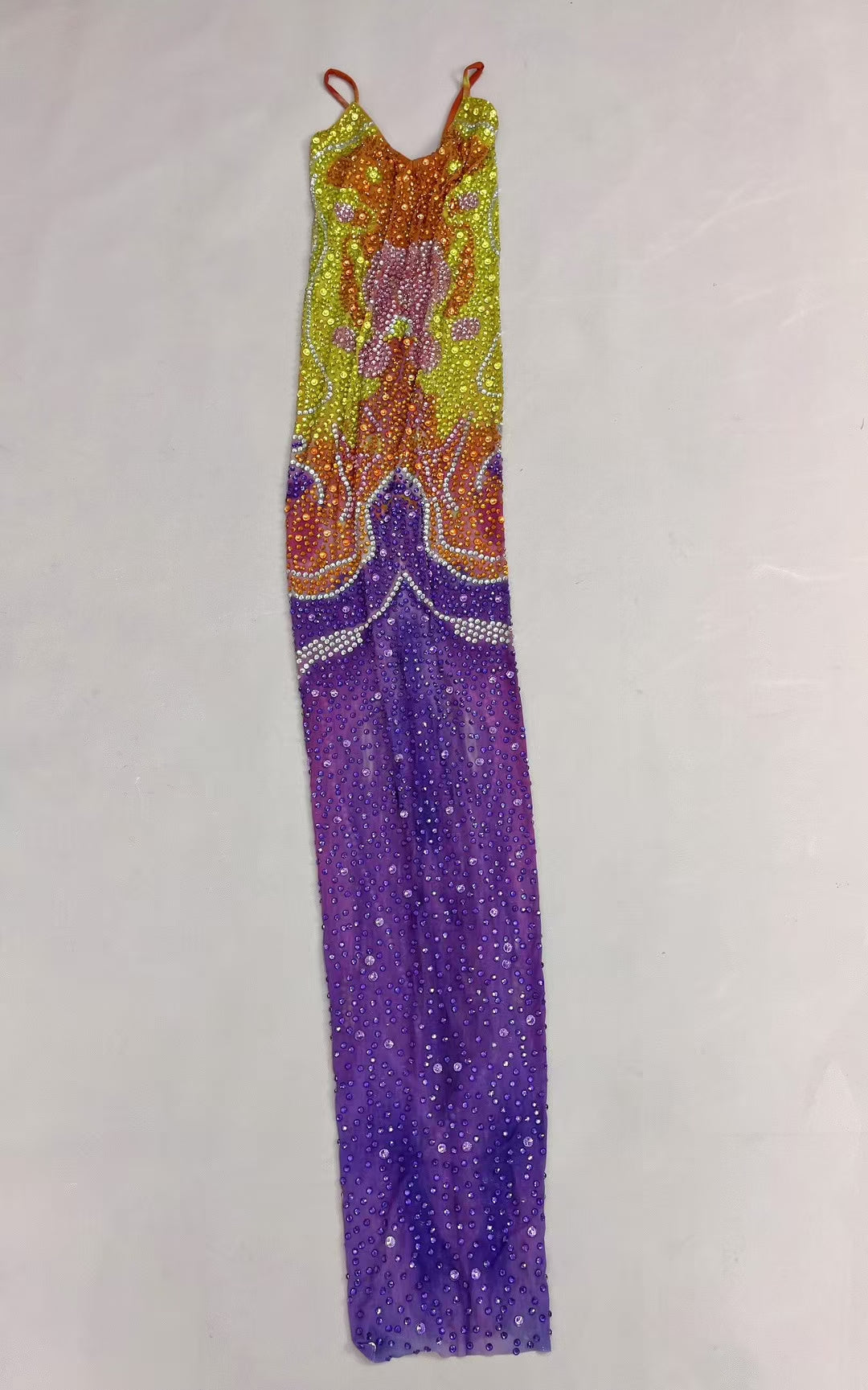 CELESINYI Qiancaifanghua Crystal Multi Color Naked Gown