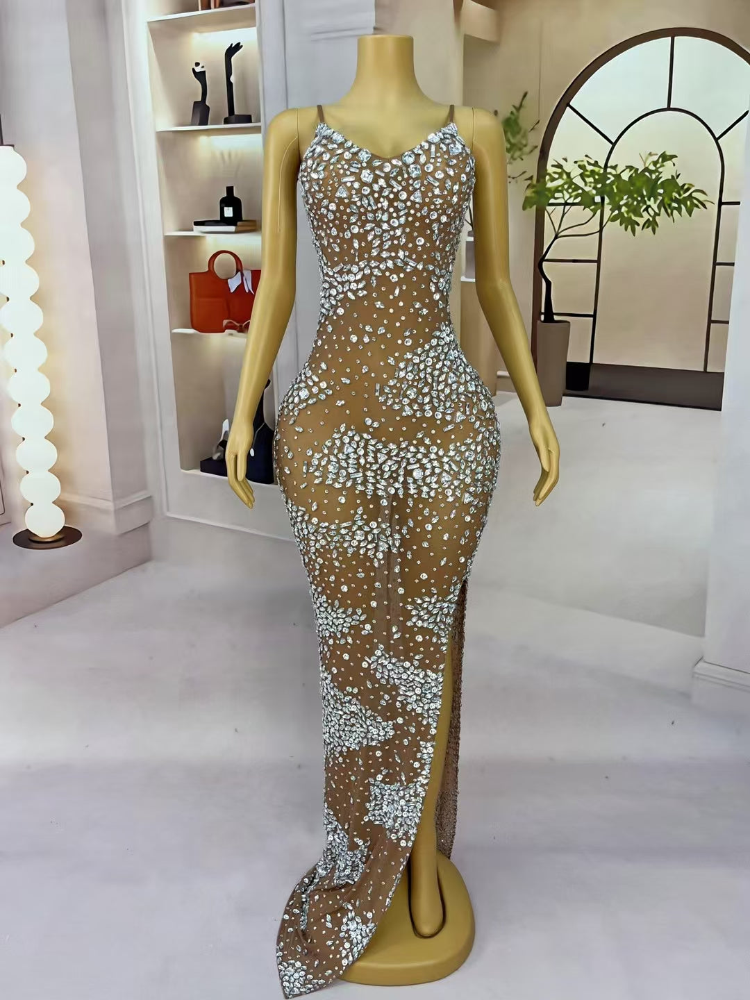 CELESINYI Xingmang Crystal Silver Skin Gown